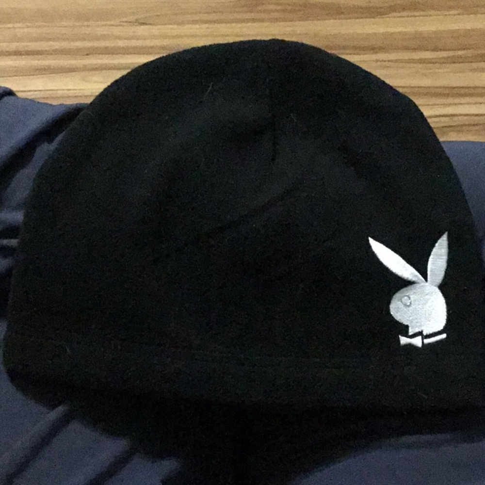 Black Rhinestone Playboy Bunny Beanie